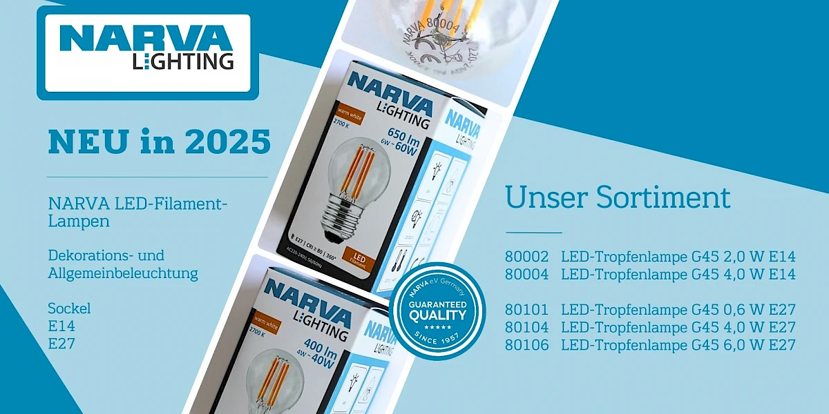 NARVA LED lamps with E14 and E27 base